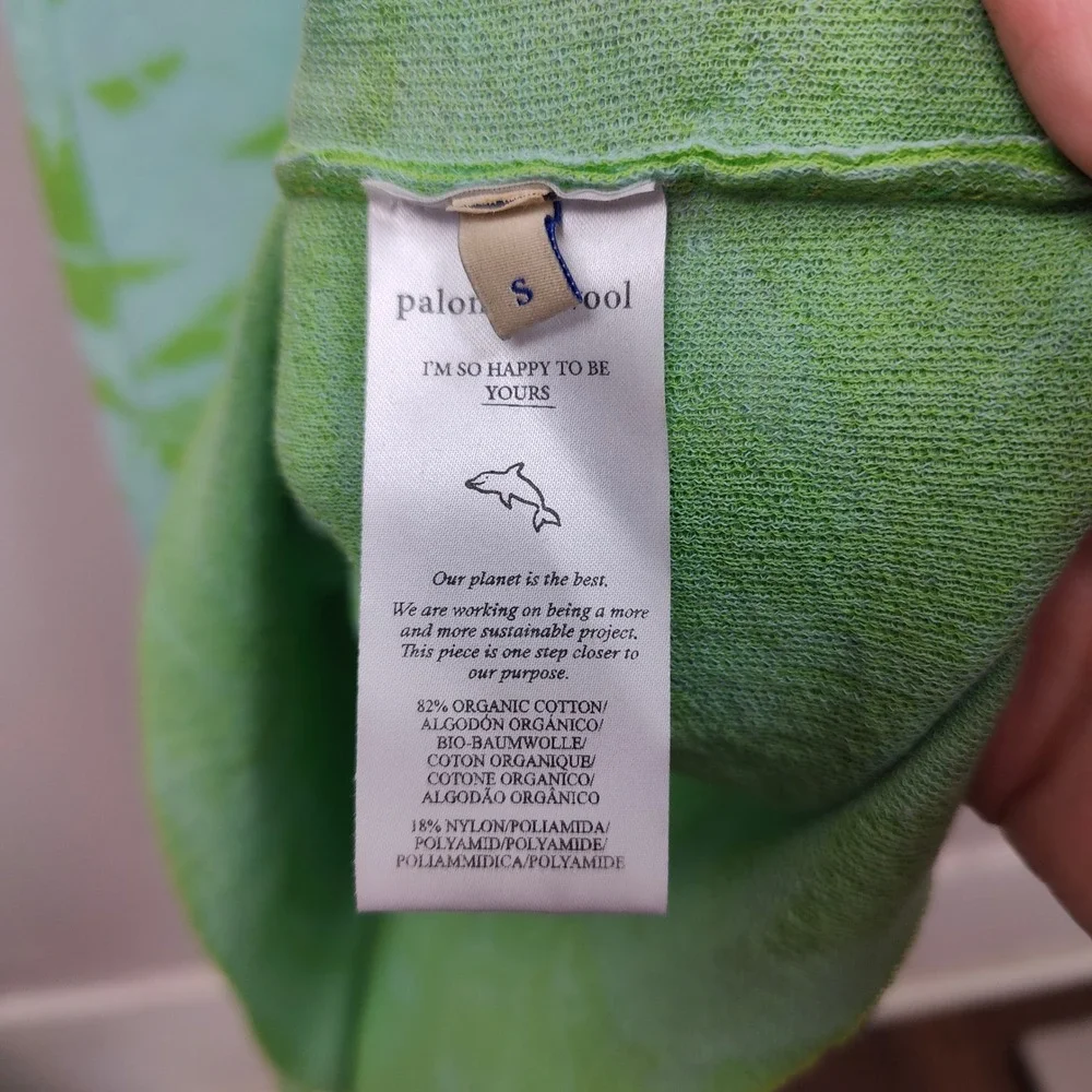 Paloma Wool Scorpia Dress Womens Small Green Blue Splash Print Keyhole Midi - Picture 7 of 11